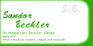 sandor bechler business card